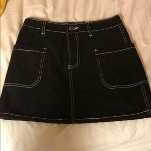 Black denim skirt
